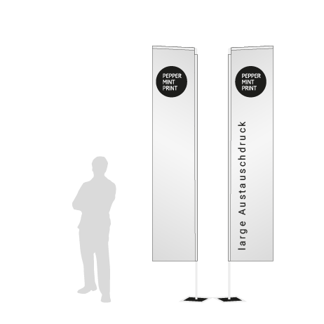 Beachflag Rechteck Austauschdruck | Large (400 cm) | beidseitig bedruckt