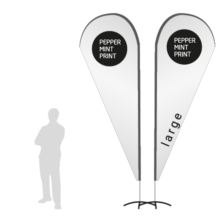 Beachflag Drop | Large (350 cm) | beidseitig bedruckt