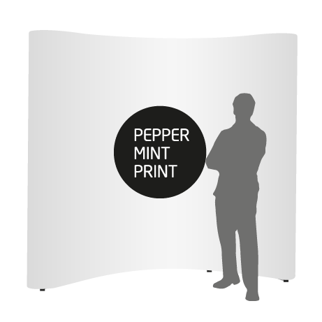 Pop-Up Faltwand | 3 x 3 Felder gebogen | einseitig bedruckt