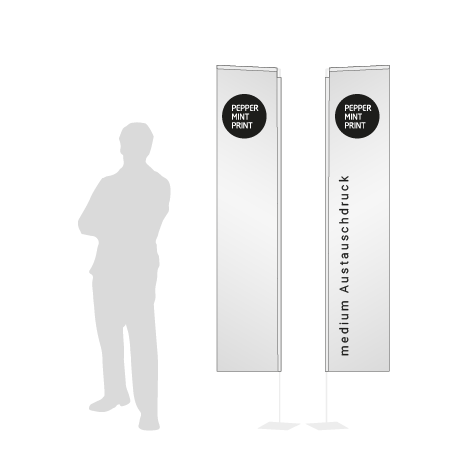 Beachflag Rechteck Austauschdruck | Medium (300 cm) | beidseitig bedruckt