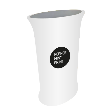 Messetheke ZIPP | B 56,5 cm x H 102 cm x T 39,7 cm | bedruckt