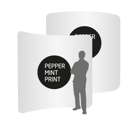 Textilwand ALU | 240er gebogen | beidseitig bedruckt