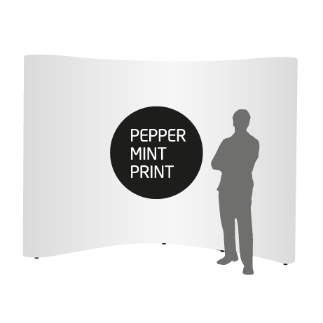 Pop-Up Faltwand | 4 x 3 Felder gebogen | einseitig bedruckt