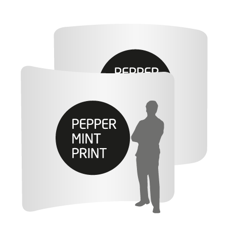 Textilwand ALU | 300er gebogen | beidseitig bedruckt