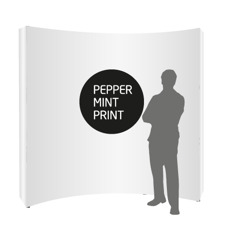 Textilfaltwand | 3 x 3 Felder gebogen | einseitig bedruckt