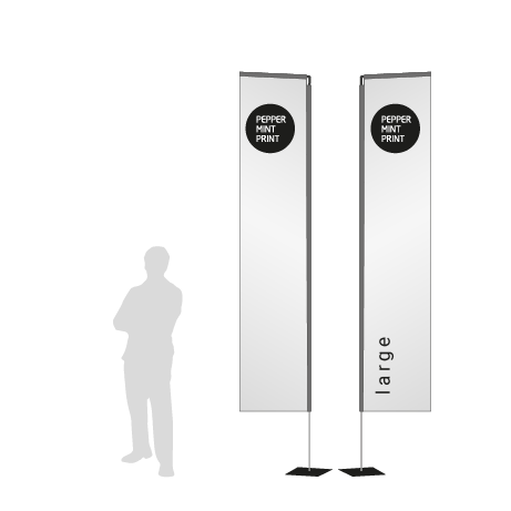 Beachflag Rechteck | Large (400 cm) | beidseitig bedruckt