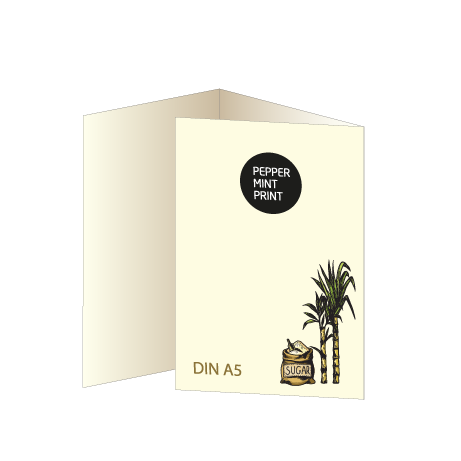 Falzflyer 6-Seiter aus Zuckerrohr | DIN A5 | beidseitig bedruckt