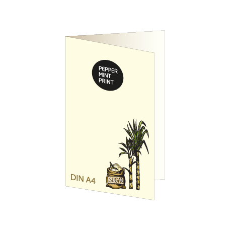 Falzflyer 4-Seiter aus Zuckerrohr | DIN A4 | beidseitig bedruckt