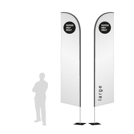 Beachflag Wind | Large (400 cm) | beidseitig bedruckt